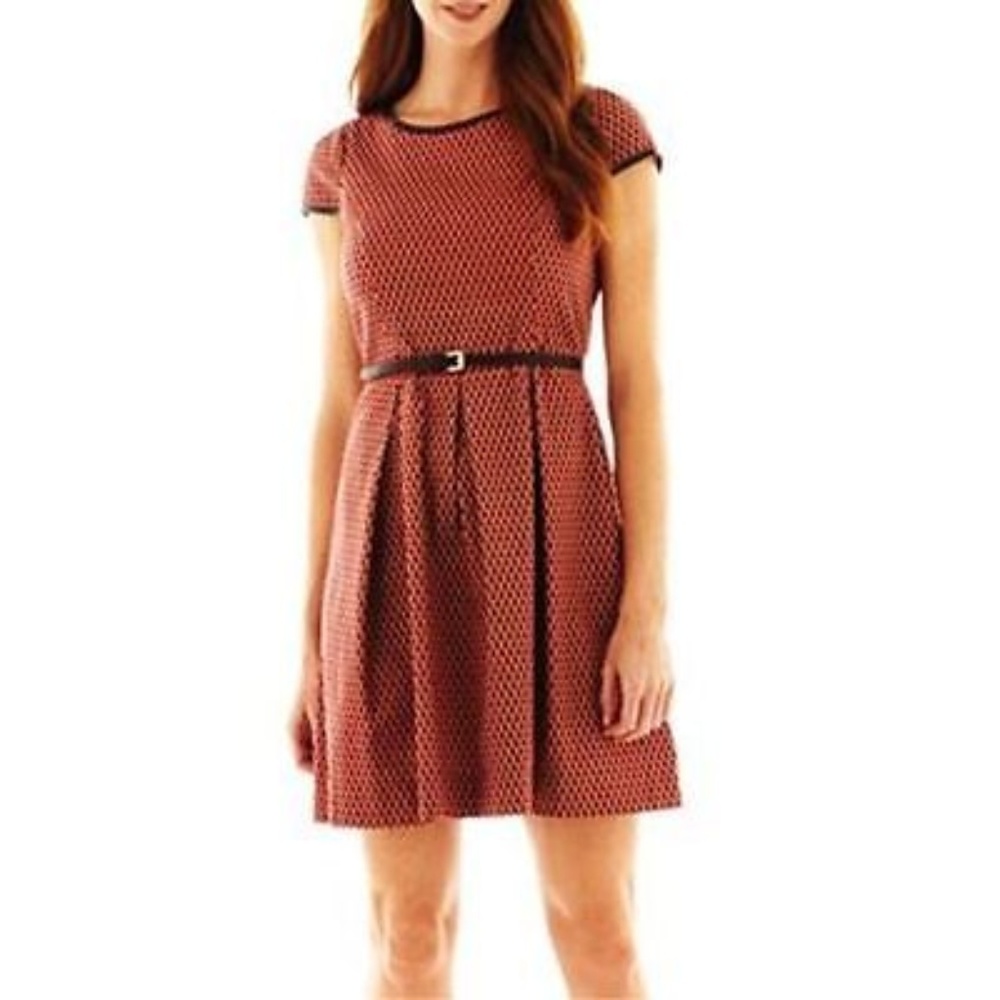 Isabel & Nina Faux-Leather Trim Dress Size 14 New